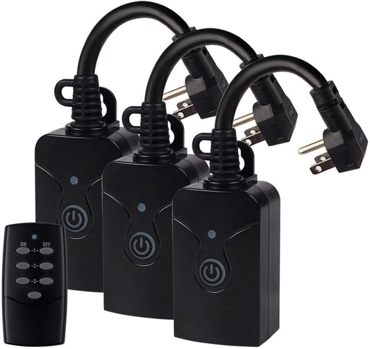 Bestten Wireless Remote Control Outlet Combo Kit (2 Wall Outlets+1 Remote),  Each Outlet Contains 1 Always-ON