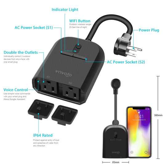 Outdoor Smart Plug, Surge Protector, POWRUI Smart Power Strip with 4-O –  Totality Solutions Inc.