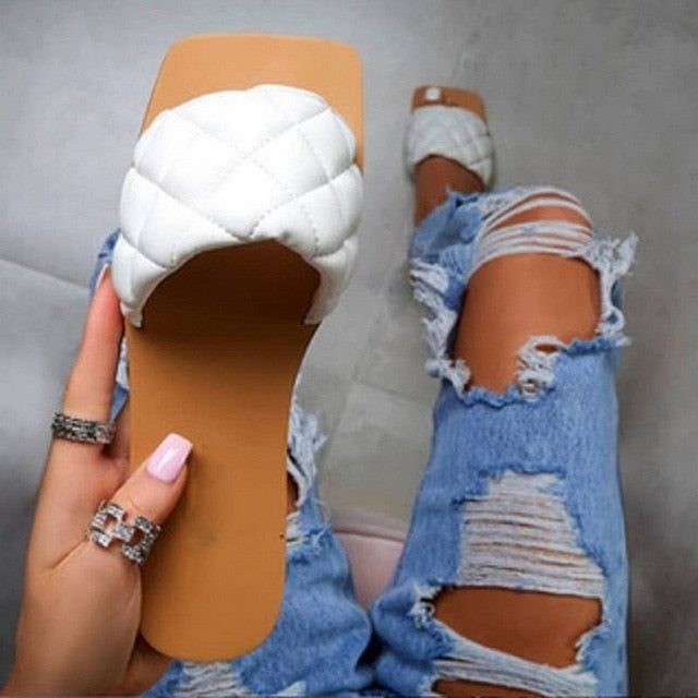 Flat Sandals Ladies Summer Outdoor Fashion Leather Flat Shoes Round Toe Elegent Slipper Adjustable Buckle Strap Casual sandals