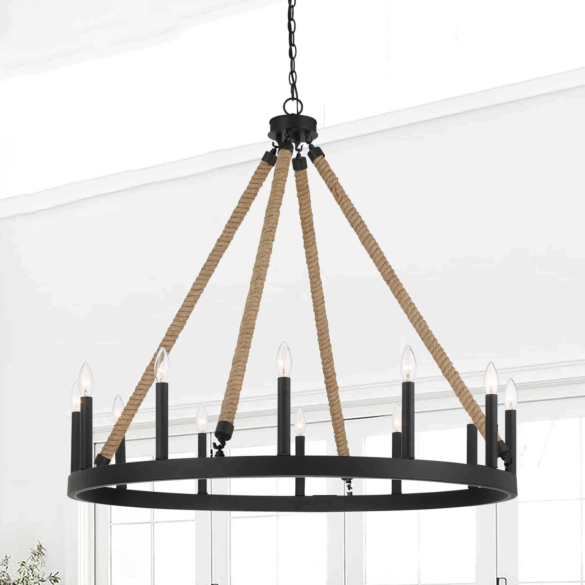 iron wheel chandelier