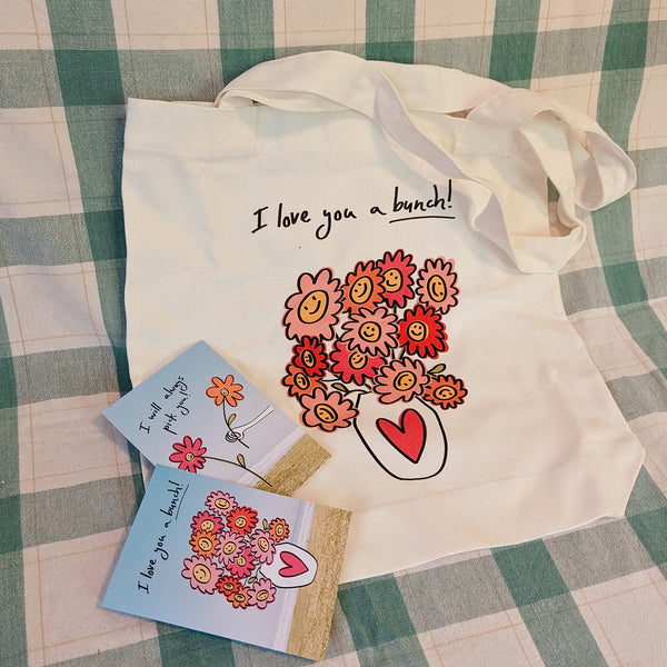 Love You A Bunch Tote Bag & Greeting Card