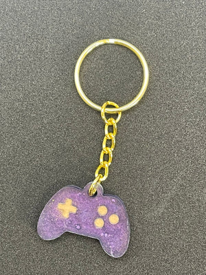 Purple and Gold Game Controller Keychain - The Reaper's Moon - Game Of Thrones Stark Keychain