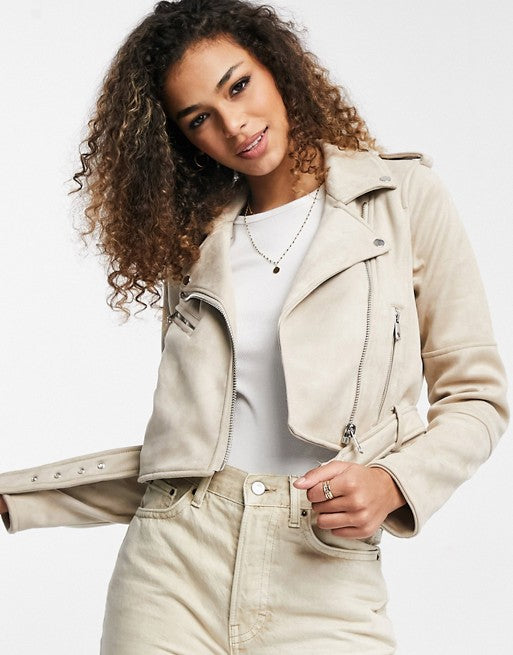 zara cream leather coat