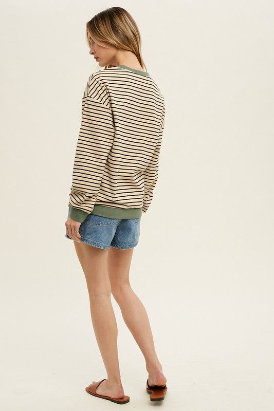 Striped Olive Sweater