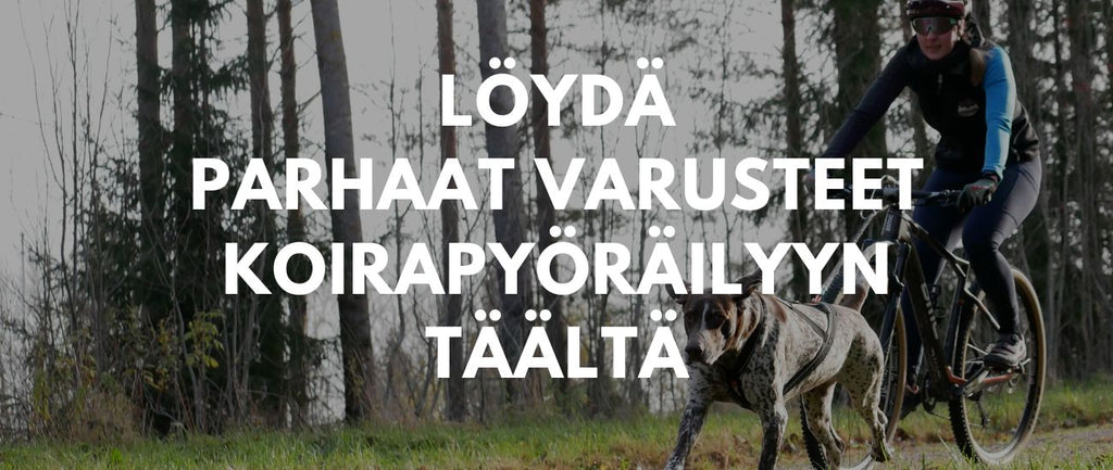 varusteet koirapyöräilyyn traildog