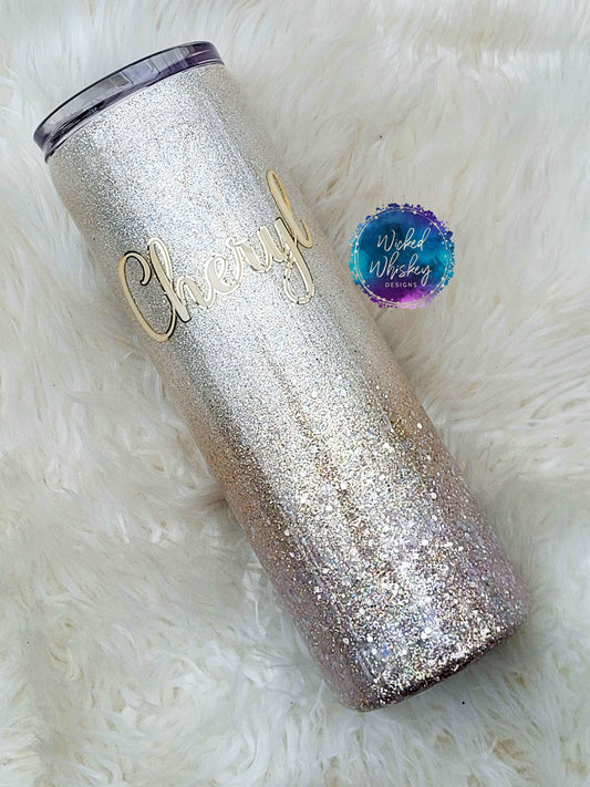 Rose Gold Geode Glitter Tumbler – Wicked Whiskey Designs