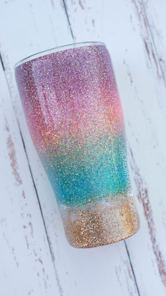 Salty Beach Glitter Tumbler  Beach Tumblers – Wicked Whiskey Designs