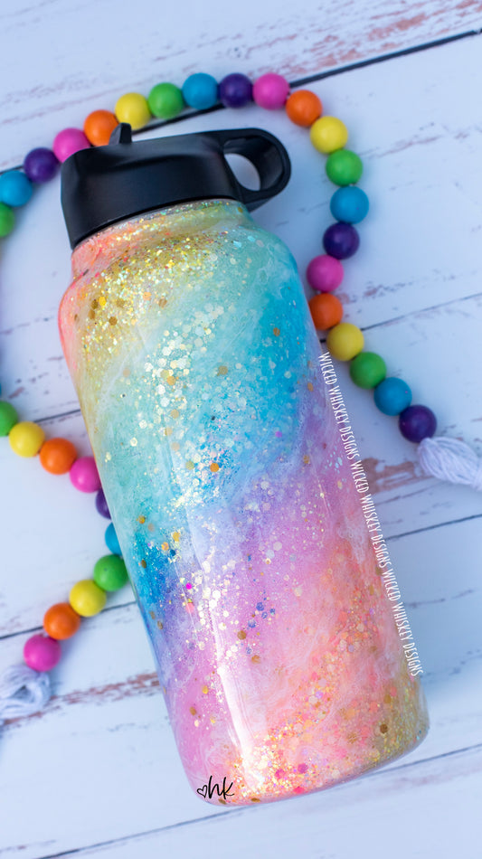 Pink, Teal Glitter Tumbler – Valley Creek Market