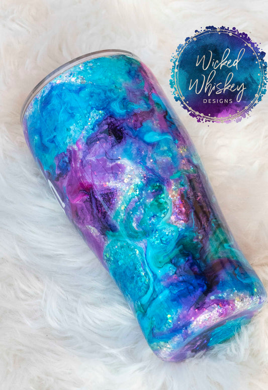 Opal Glitter and Alcohol Ink Tumbler – Vickie's Creation