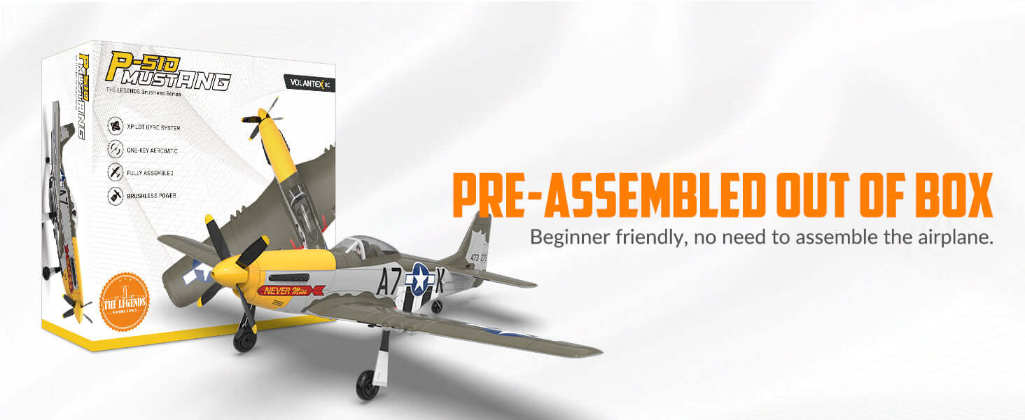 P51D RC Airplane, 4-Channel Brushless Motor | VOLANTEXRC | KIDS TOY LOVER