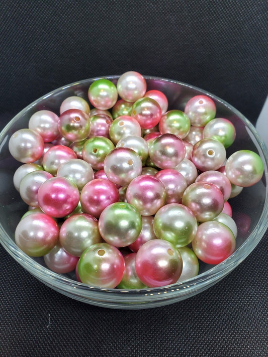 Cotton Candy Ombre Pearl 20mm Bubblegum Beads – Cured Aroma Beads
