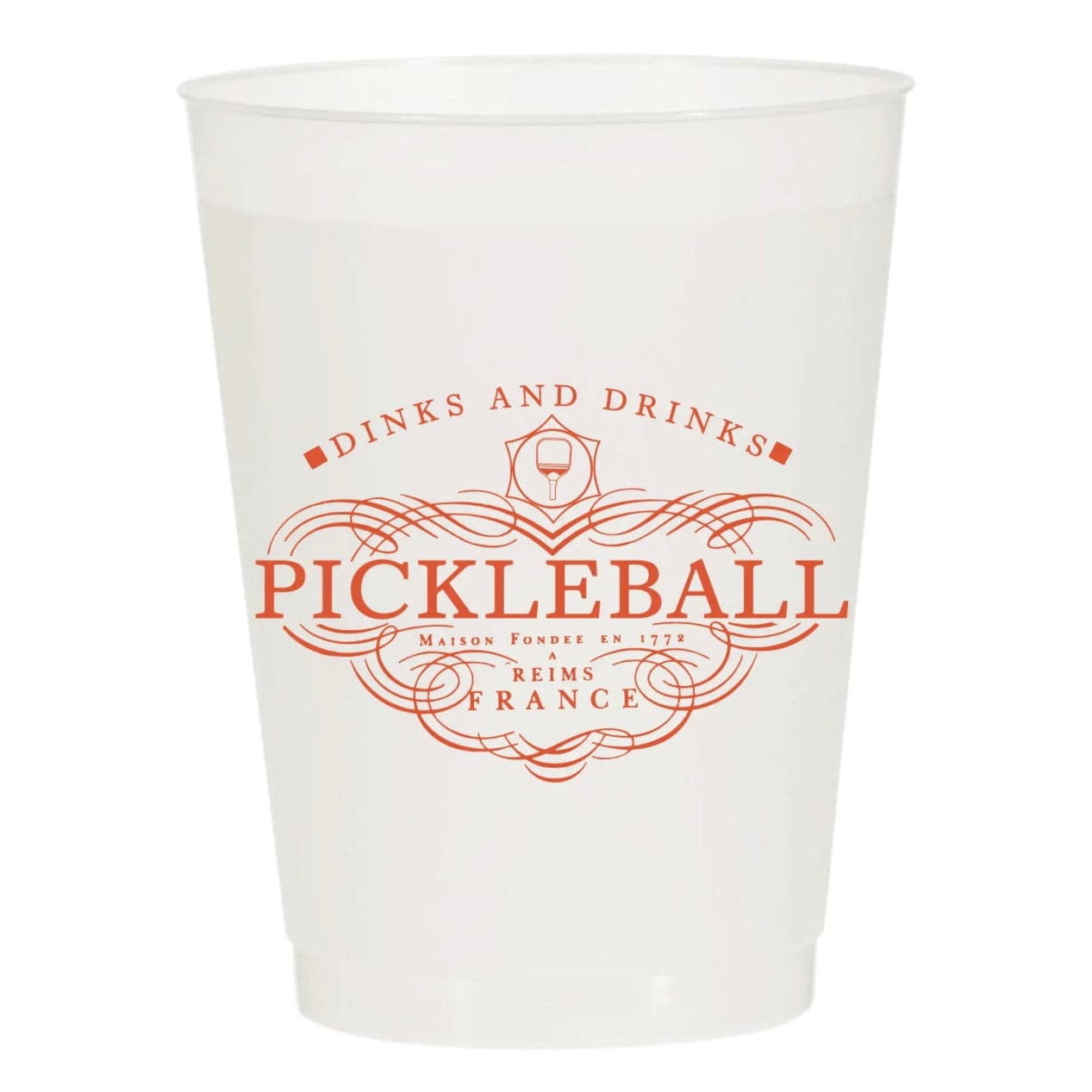 Dinks and Drinks (Champagne Pickleball), Reusable Plastic Cups- Set of 6