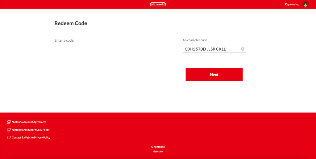 How to activate cdkey on Nintendo Switch