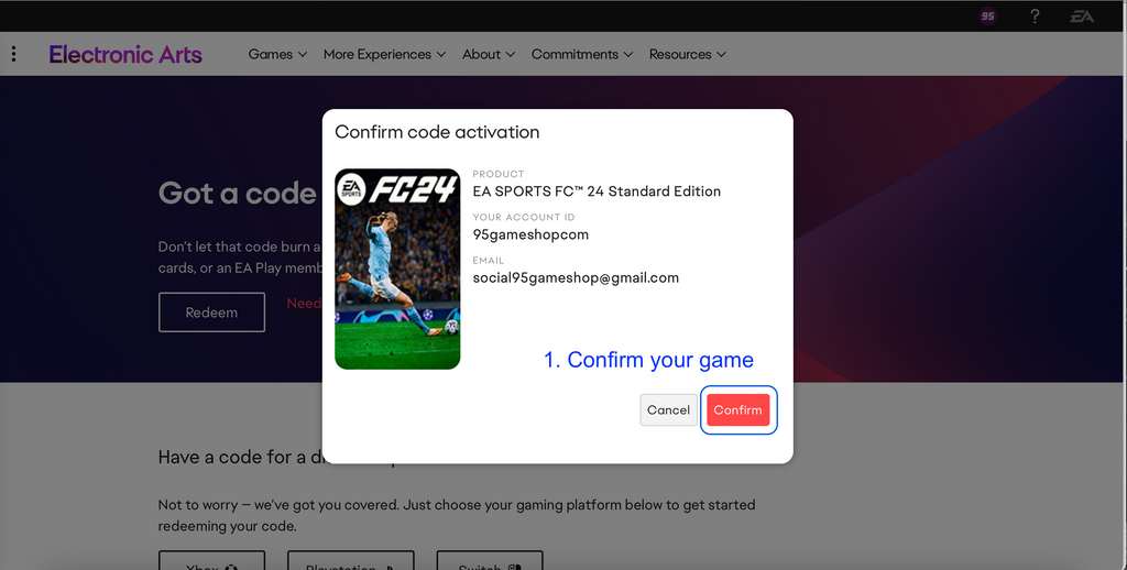 How to activate cdkey on EA App - Step 5