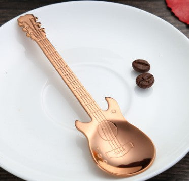 Guitar Coffee Spoon Set Stainless Steel Dessert Ice Cream Spoon Tea Spoon Coffee Accessories