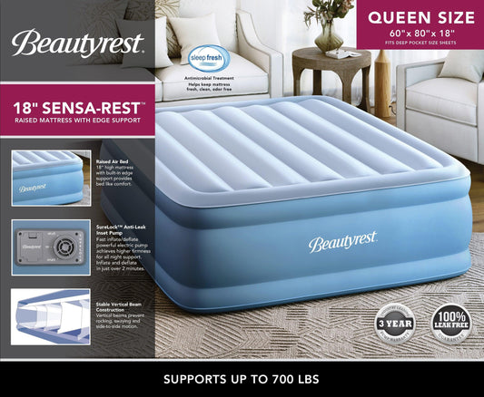 Simmons Rest Aire 17 Queen Air Mattress with Pump