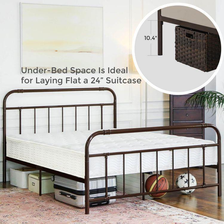 Full Pipe Metal Bed Frame with Headboard and Footboard FredCo 