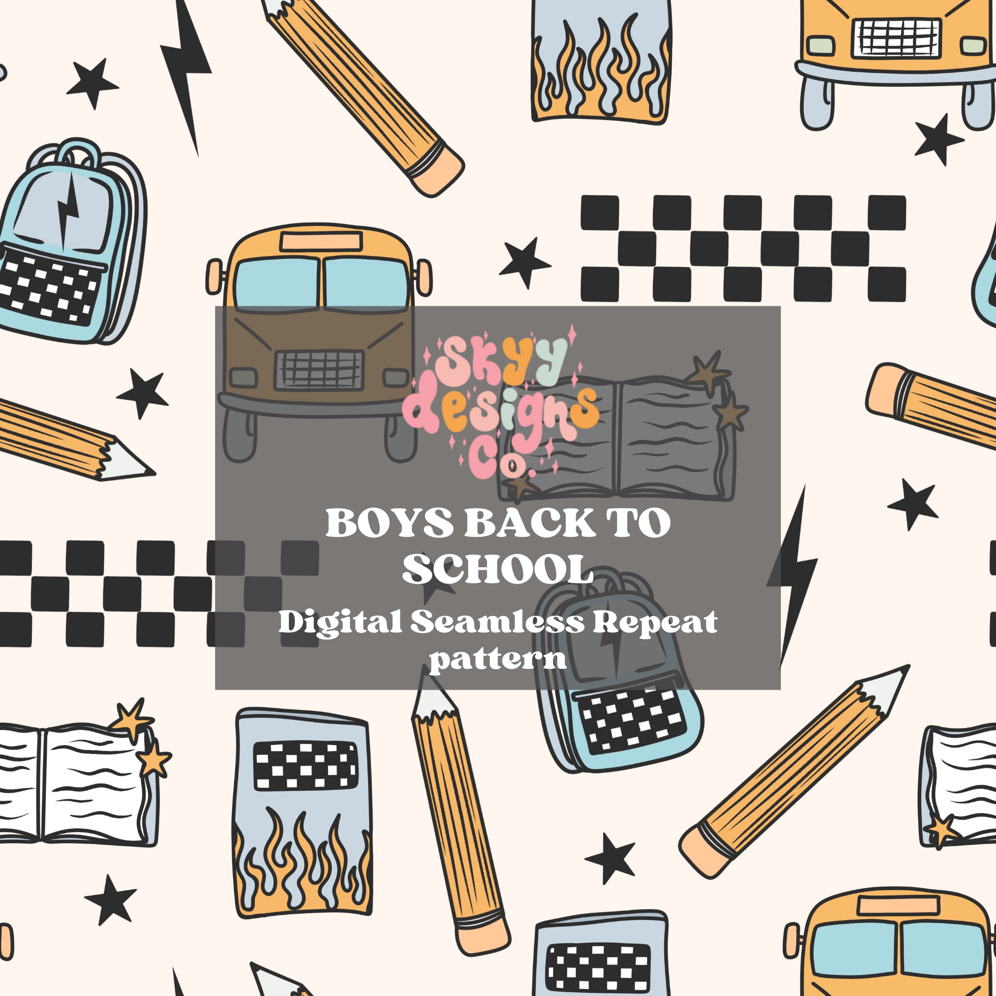 Boys Back to School pattern
