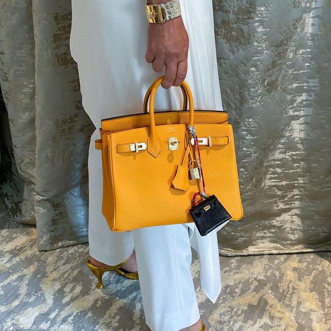 Hermes Birkin 25 Gold Epsom Palladium Hardware #M - Vendome Monte Carlo