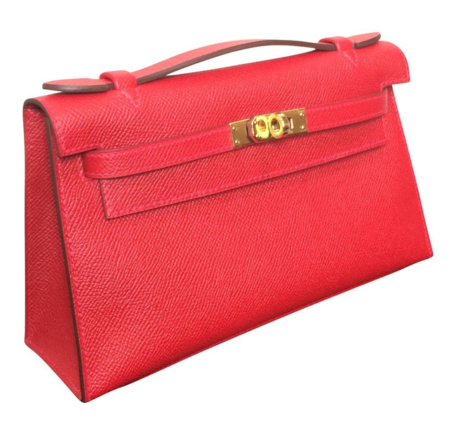 Hermes Kelly 28 Sellier Rouge Casaque Epsom Palladium Hardware #X