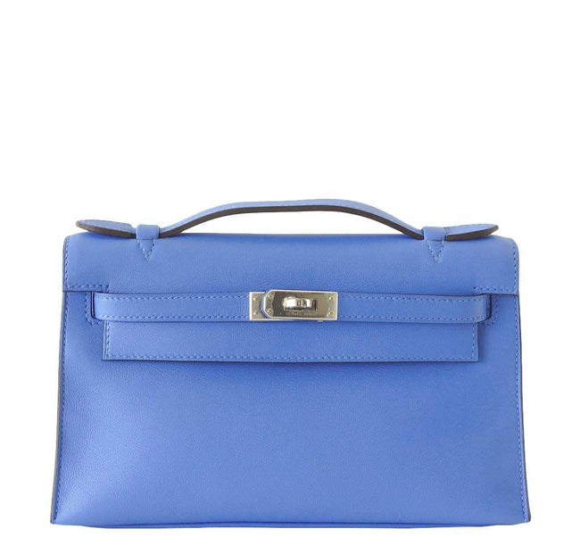Hermès JPG Kelly Pochette Blue Paradise Bag