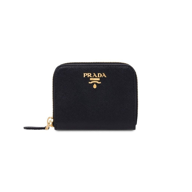 Prada Black Saffiano Leather Gold Zip Coin Purse Wallet 1MM268 – ZAK BAGS  ©️ | Luxury Bags