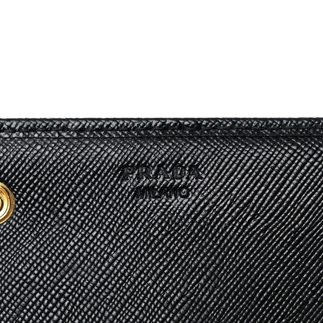 Prada Black Saffiano Leather Snap ID Holder Long Wallet 1MH132 – ZAK BAGS  ©️ | Luxury Bags