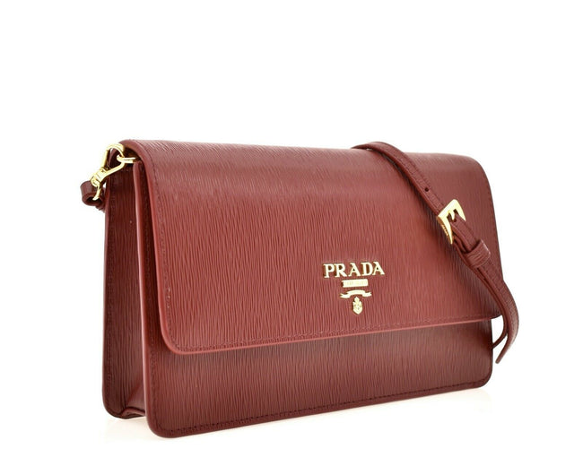 Prada Vitello Move Rubino Red Leather Crossbody Wallet Handbag 1BP016 – ZAK  BAGS ©️ | Luxury Bags