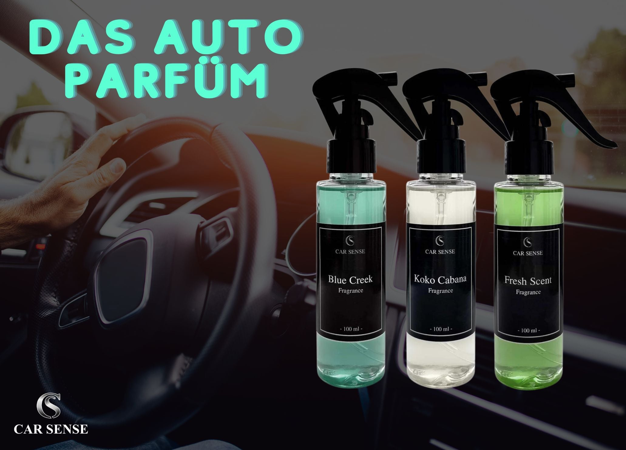Auto Parfüm 2er Set Fresh Scent & Koko Cabana + High End Tuch Innenraum und  Display 40x40cm