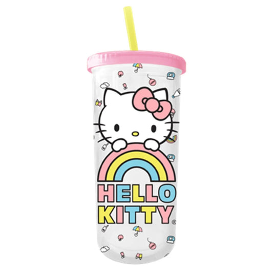 Hello Kitty Strawberry 20oz Spill Resistant Plastic Tumbler 