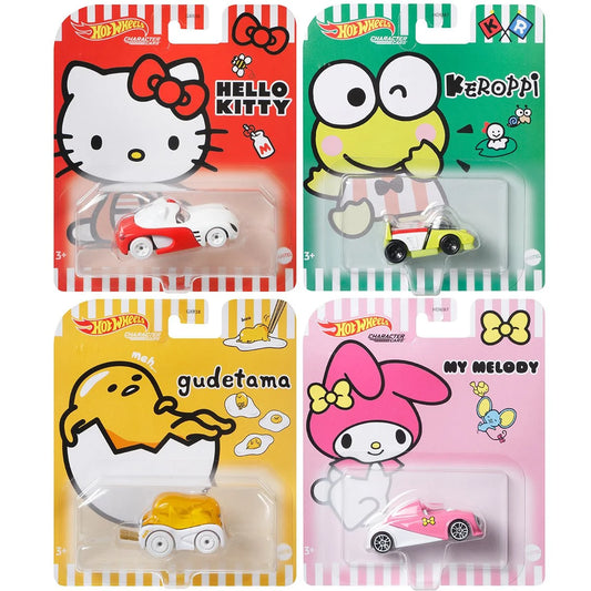 Hot Wheels Character Cars Sanrio Collection Hello Kitty My Melody  Cinnamoroll Keroppi Gudetama 1:64 Diecast Model Car Toy