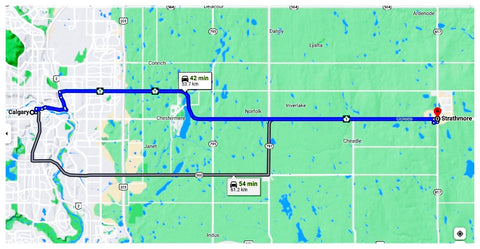 Calgary to Strathmore, Alberta on Trans-Canada Highway or Highway 1