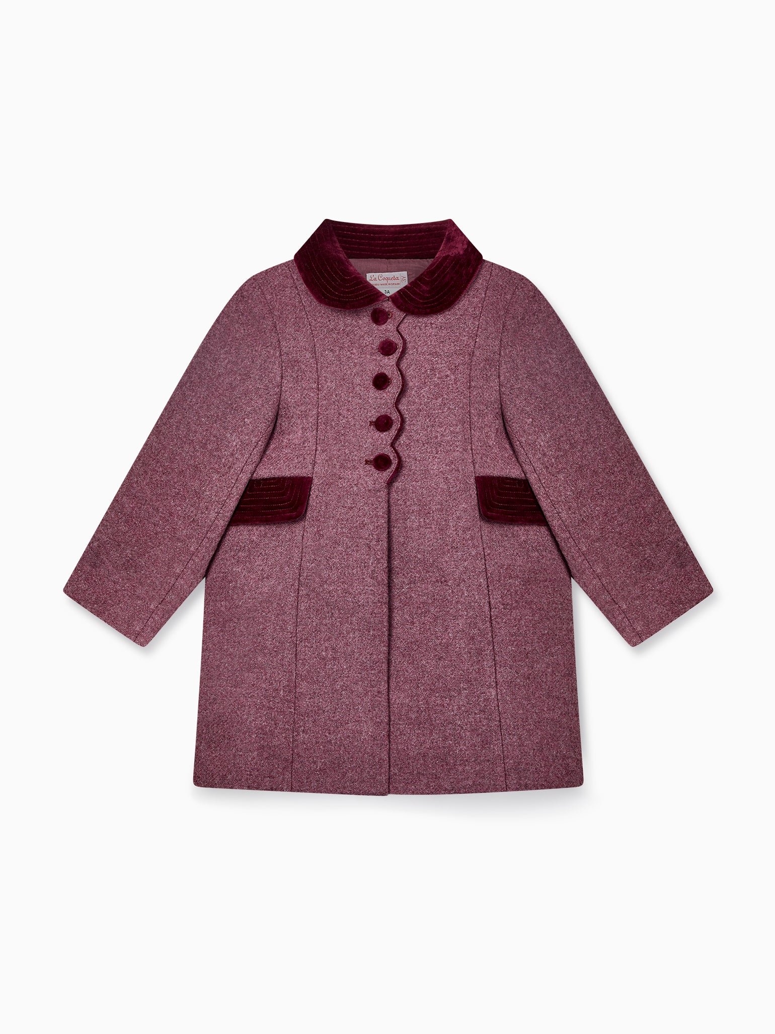 Image of Burgundy Anisa Girl Wool Coat