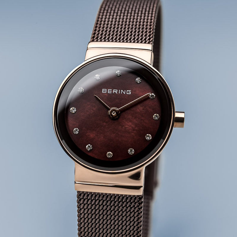 Bering Classic Polished Rose Gold Swarovski Watch