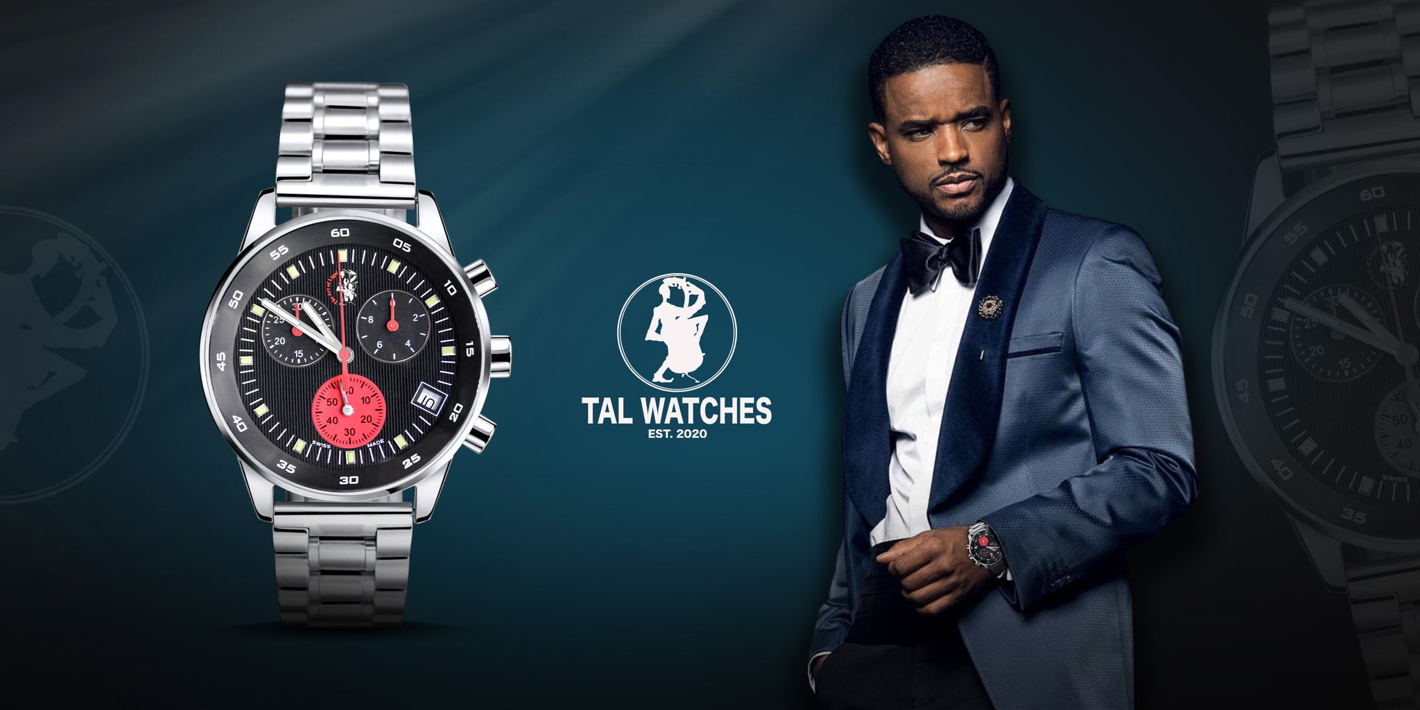 TAL WATCHES - TAL Gentleman’s Timepiece Stainless Steel Chronograph Cosmos - Red Eye