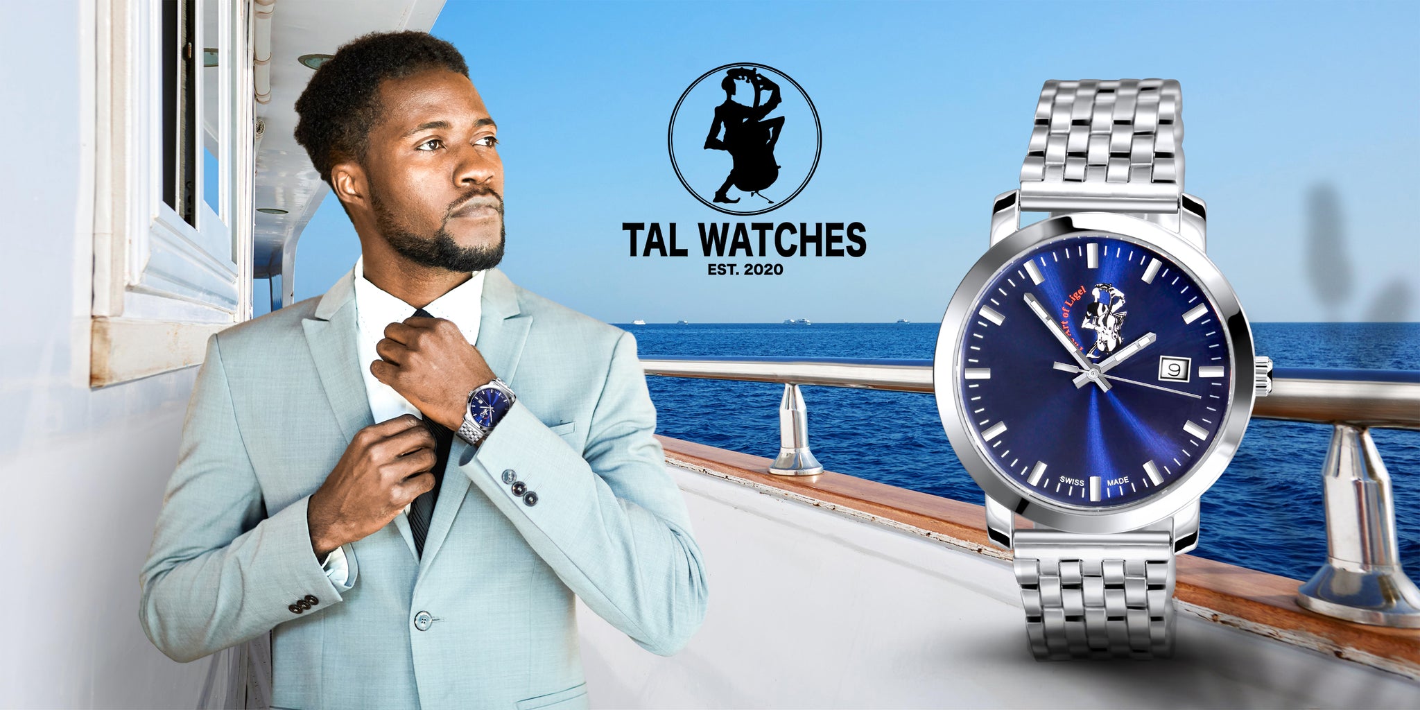 TAL Gentleman’s Timepiece - Classic Stainless Steel Blue Dial