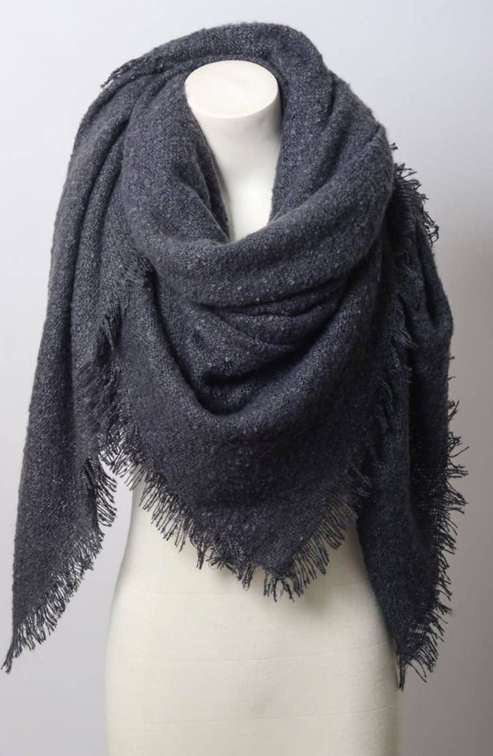 Solid Marl Woven Blanket Scarf-Blue Jean or Mustard Gold (SALE ...