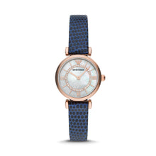 Load image into Gallery viewer, Emporio Armani Two-Hand Blue Leather Watch AR11468
