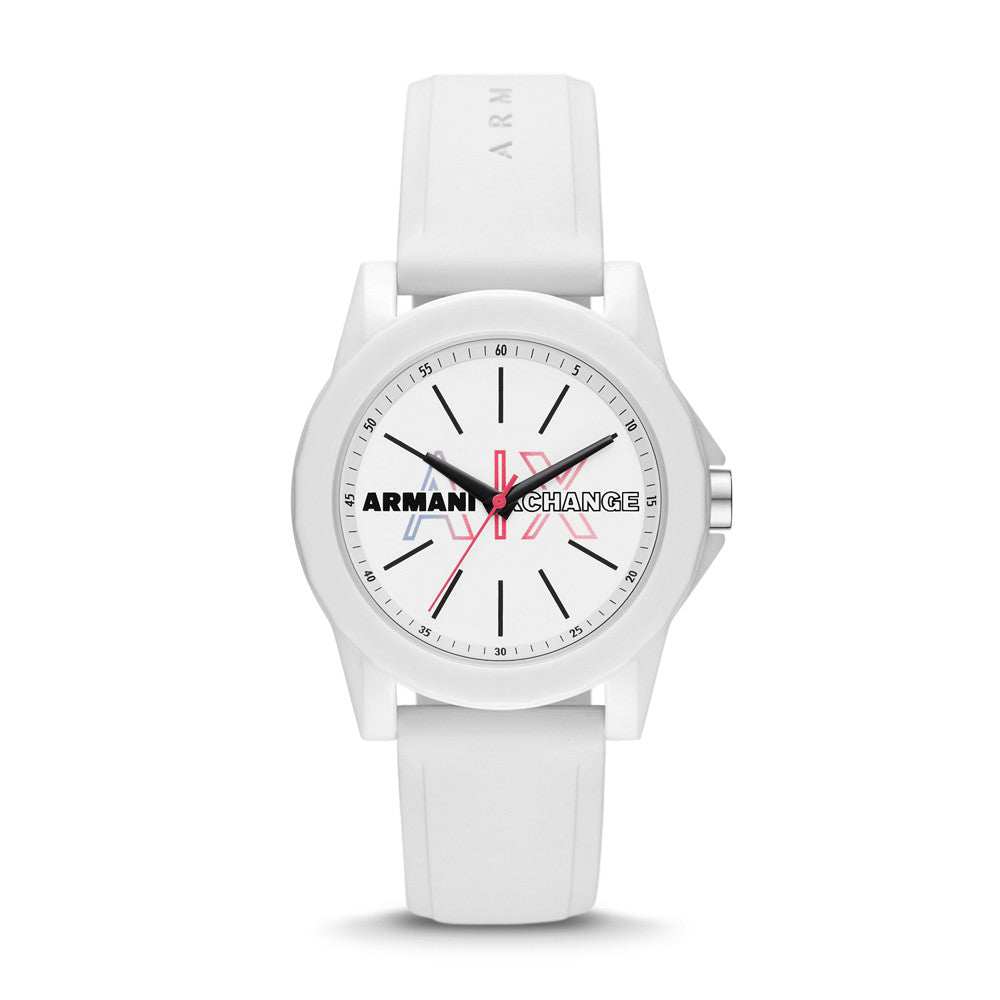 Armani Exchange Three-Hand White Silicone Watch AX4372 – Watch Station® -  Hong Kong Official Site for Authentic Designer Watches, Smartwatches &  Jewelry