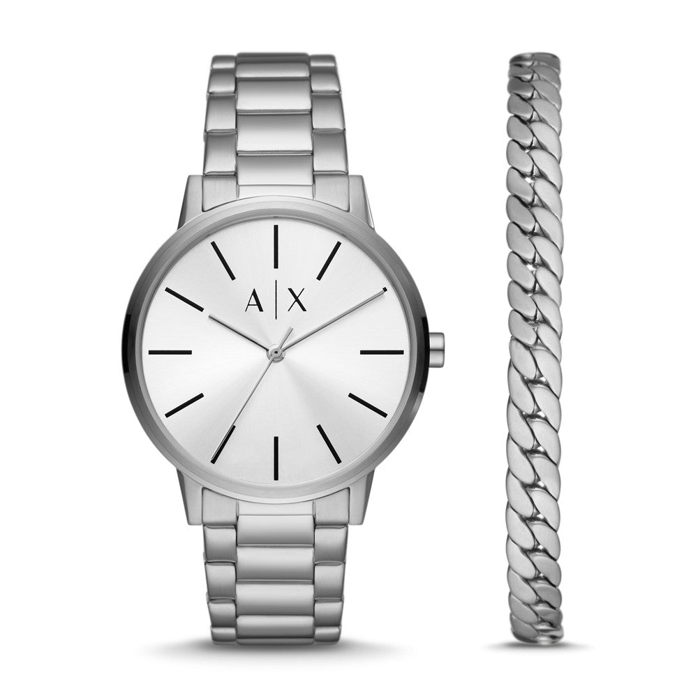 Armani Exchange Three-Hand Stainless Steel Watch and Bracelet Gift Set –  Watch Station® - Hong Kong Official Site for Authentic Designer Watches,  Smartwatches & Jewelry