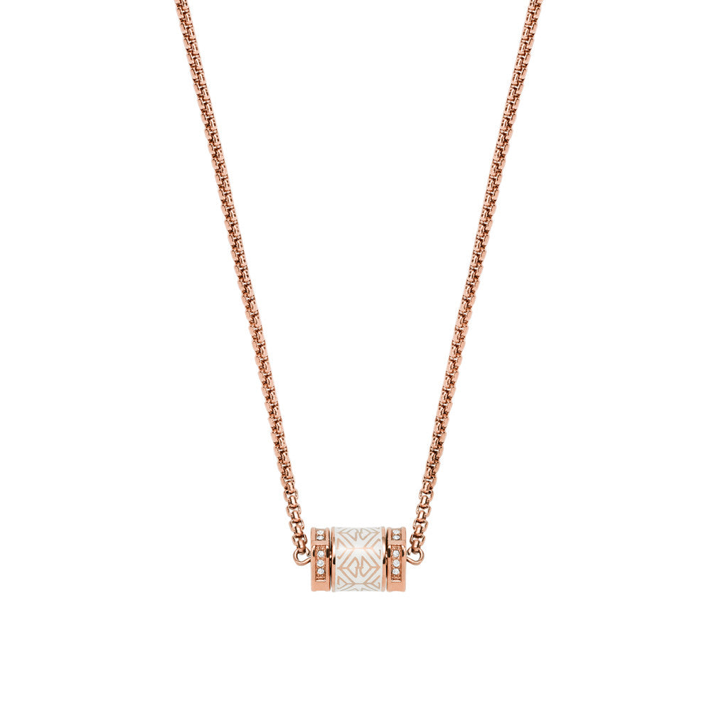 Emporio Armani Rose Gold-Tone Sterling Silver Station Necklace