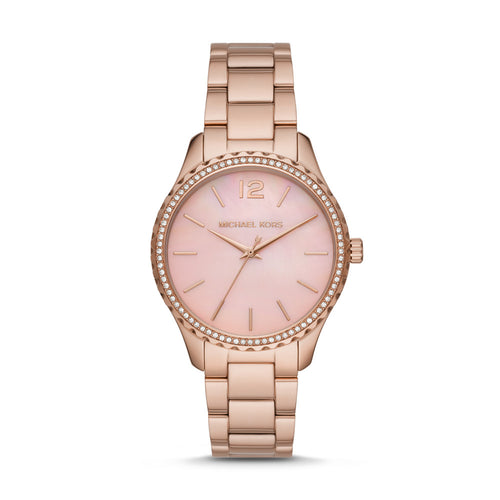 Michael Kors Camille Three-Hand Rose Gold-Tone Stainless Steel