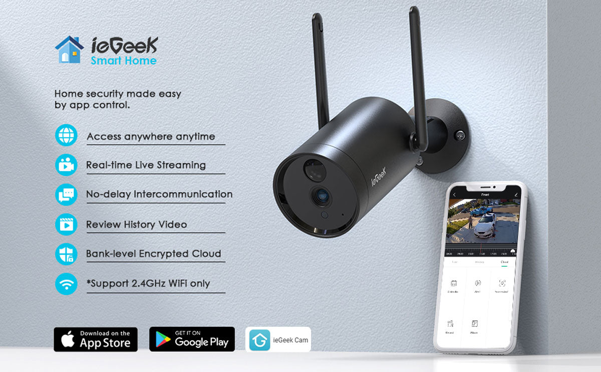 ieGeek 2K Camara Vigilancia WiFi Exterior sin Cables 100% Audio de