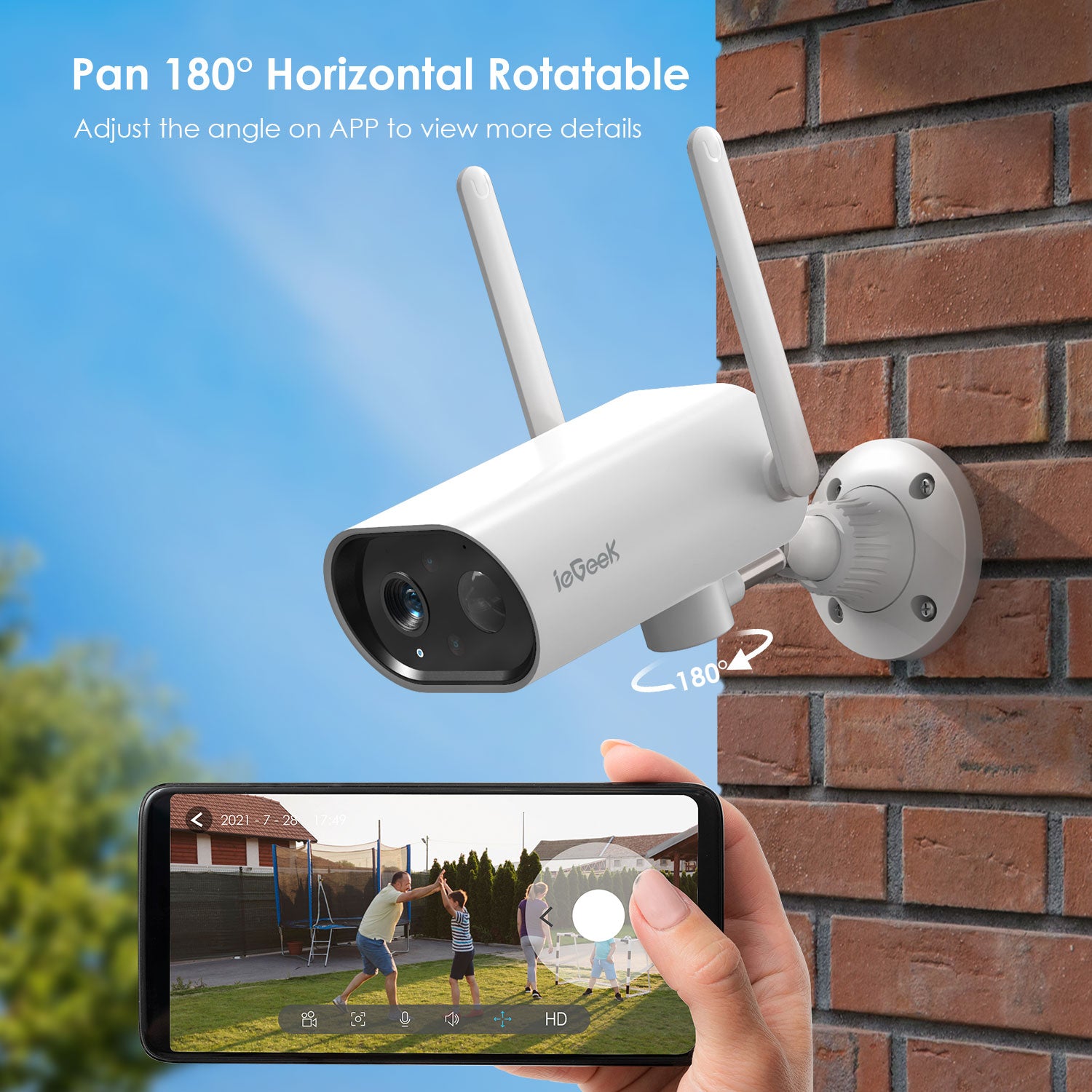 ieGeek S02 - Smart 1080P Security Camera with 180° Rotation