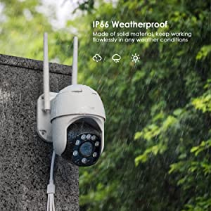 ieGeek 2K Caméra Surveillance WiFi Extérieure sans Fil Solaire 360 °  Alexa/IP65