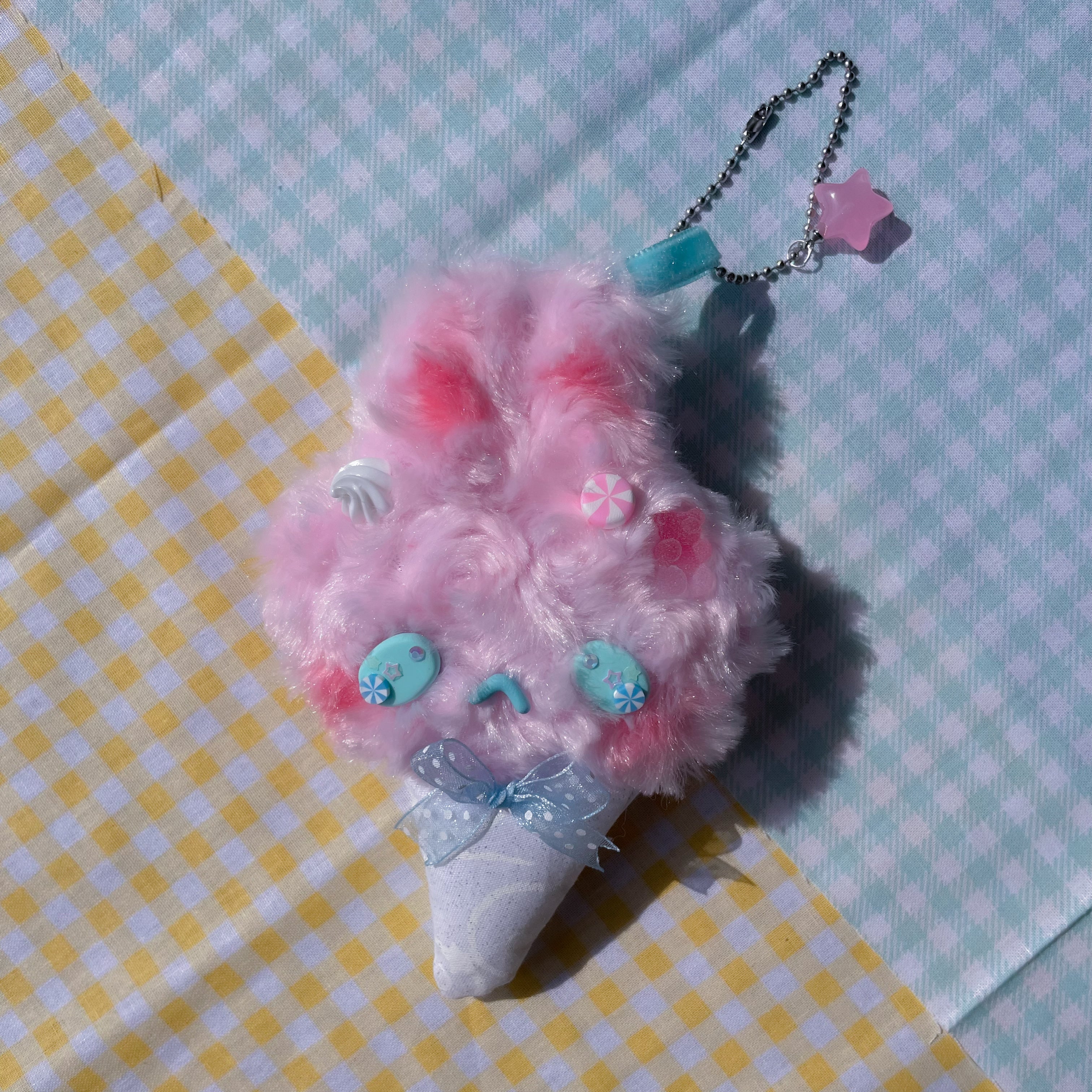 Bunny Cotton Candy Keychain