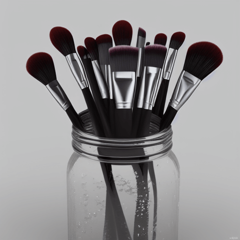 store makeup brushes in mason jars