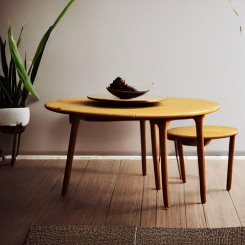 bamboo table in living room