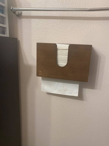 paper towel dispenser in the mudroom