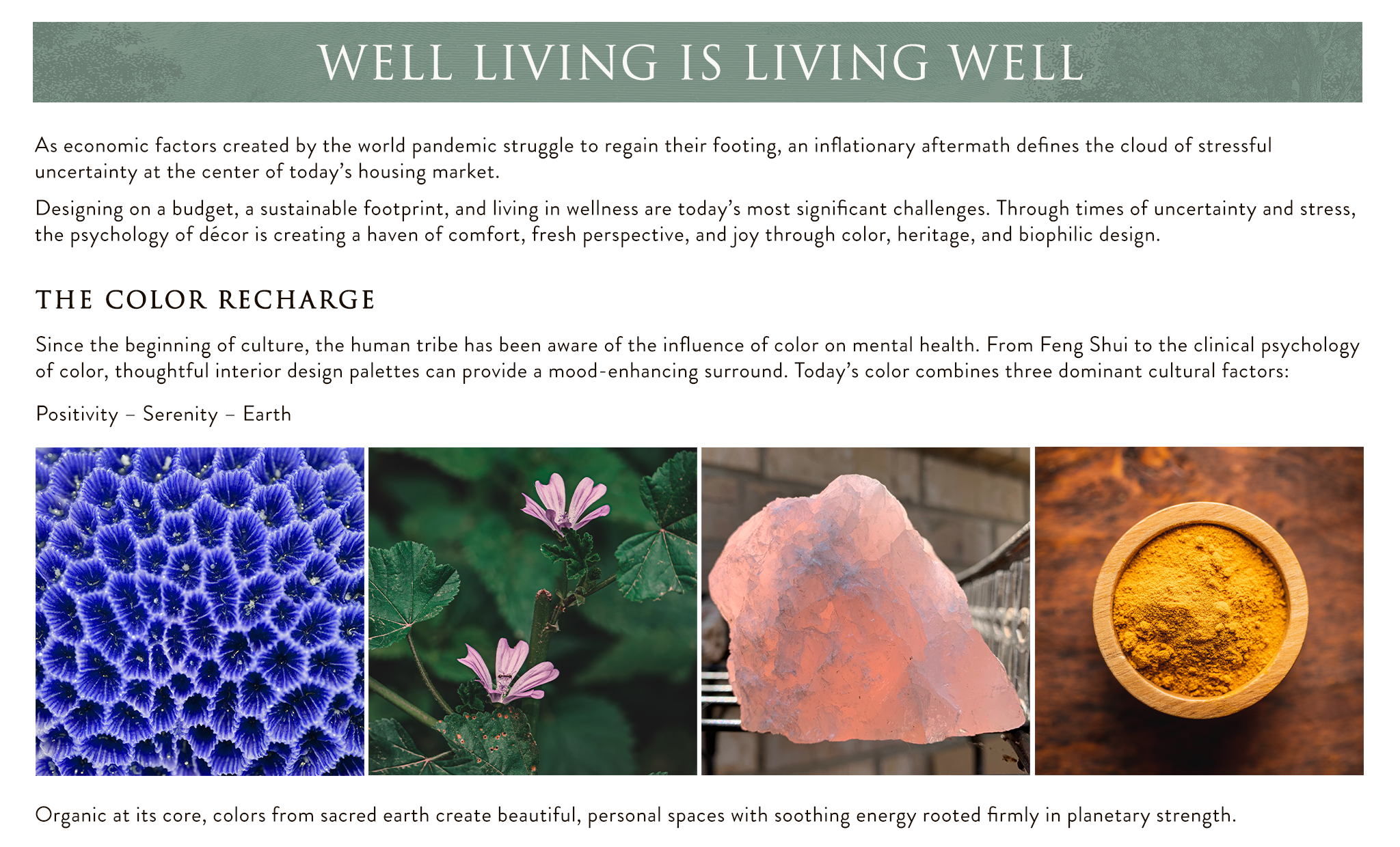 Well living is living well blog on colors that recharge.  